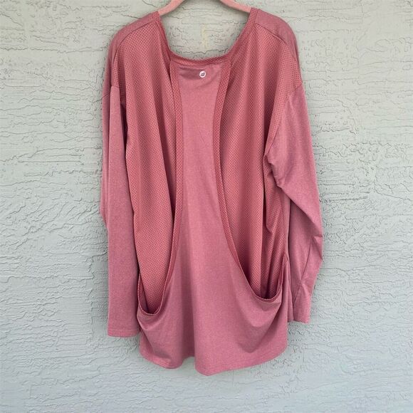 Foreyond Women's 3XL Pink Long Sleeve Mesh Back Activewear Top - Picture 1 of 10